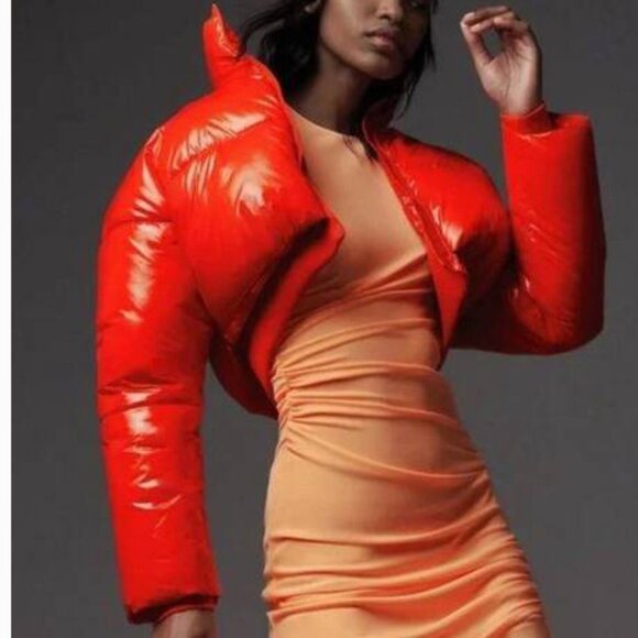 💥HOT ITEM💥ZARA Blogger Fav Quilted Cropped Puffer in Glossy Red - Picture 5 of 16